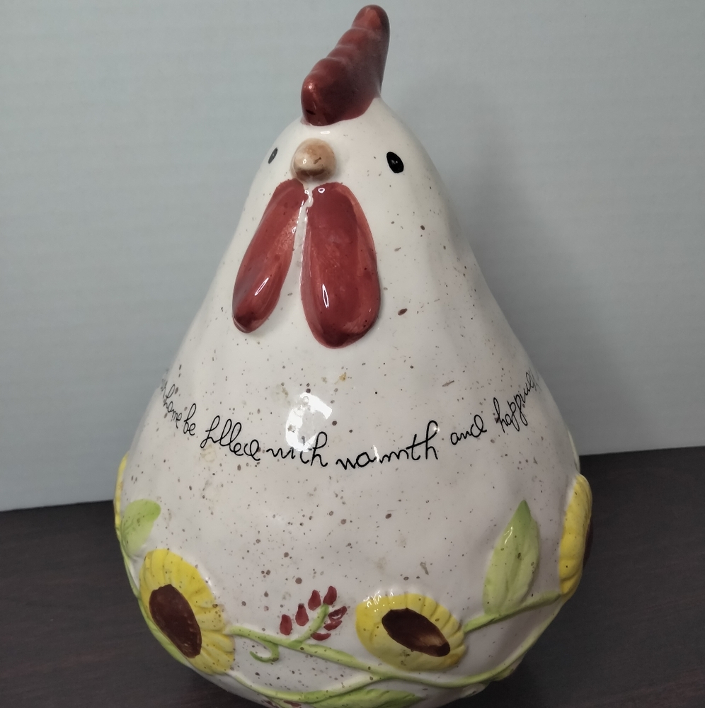 Farmhouse ceramic Rooster figurine deco